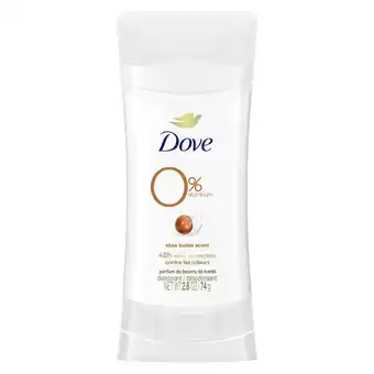 Walmart Dove 0% Aluminum Women's Deodorant Stick, Shea Butter, 2.6 oz offer