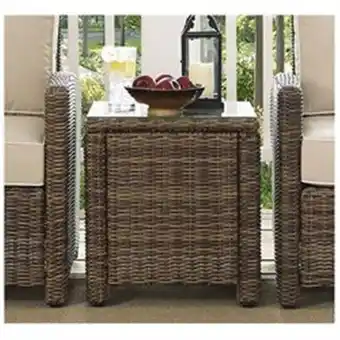 Walmart Bradenton Outdoor Wicker Rectangular Side Table Weathered Brown offer