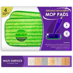 Walmart 4 Pack Reusable Floor Mop Pads Machine 12-inch Mop Refills For Swiffer Wet Jet Pads offer