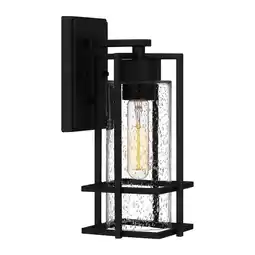 Walmart Quoizel Damien 1-Light Earth Black Outdoor Wall Lantern offer