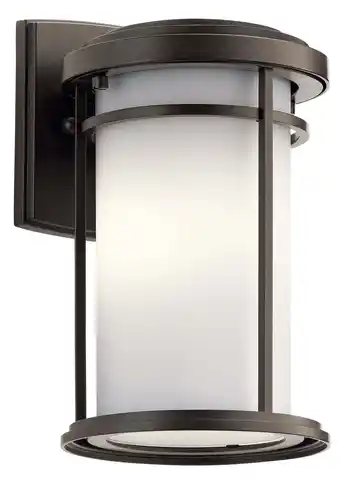 Walmart Kichler Toman 10.25 1 Light Olde Bronze Outdoor Wall Sconce with Satin Etched Glass offer