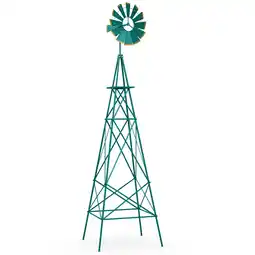 Walmart Costway 8 ft Ornamental Windmill w/ 4 Support Legs Decorative Weathervane for Backyard Green offer