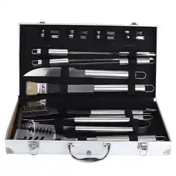 Walmart 18Pcs Set Stainless Steel Barbecue Grilling Accessories BBQ Tool Kit with Case for Home Camping offer