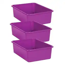 Walmart Plastc Storage Bin, Purple - Large - Pack of 3 offer