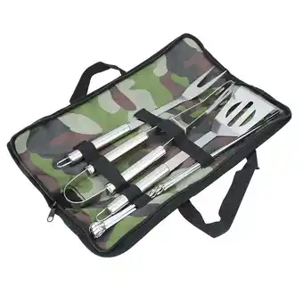 Walmart 7Pcs/Set BBQ Tool Kit Fork Clip Shovel Skewer with Bag for Home Outdoor Camping Barbecue offer