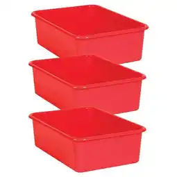 Walmart Plastic Storage Bin, Red - Large - Pack of 3 offer