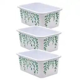 Walmart Plastic Storage Bin, Eucalyptus - Small - Pack of 3 offer