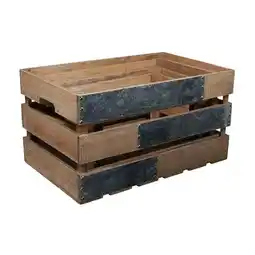 Walmart Natural Brown Crate with Metal Accent & Studs - Set of 4 offer