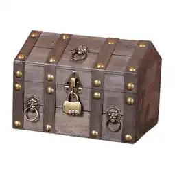 Walmart Mornei Pirate Treasure Chest Decorative Storage Box Solid Wood with Lock Antique Design Gray offer