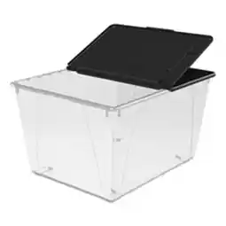 Walmart STX Storage Tote Bin, Translucent & Black - 22.7 x 18.25 x 12.86 in offer