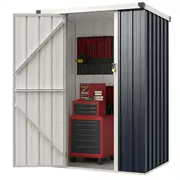 Walmart Gymax 4 x 3 FT Metal Outdoor Storage Shed w/ Lockable Door Garden Utility Tool House offer