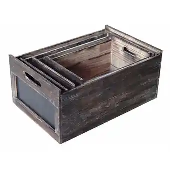 Walmart Cheung's Set of 4 Wood Crate with Chalkboard offer