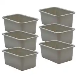 Walmart Plastic Storage Bin, Gray - Small - Pack of 6 offer