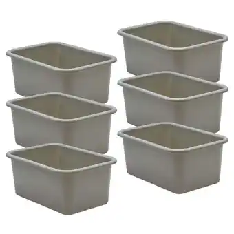 Walmart Plastic Storage Bin, Gray - Small - Pack of 6 offer