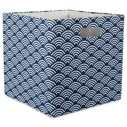 Walmart 11 x 11 x 11 in. Waves Square Polyester Storage Cube, Nautical Blue offer