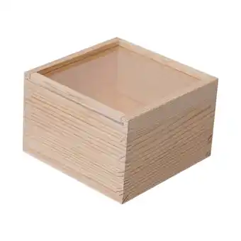 Walmart BLESIYA Wooden Box DIY Unfinished Wood Storage Gift Box Decorative Storage Container 12cmx12cmx8cm offer