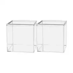 Walmart yotijay 2x Clear Acrylic Storage Box Container Snack Box Stackable 10cmx10cmx10cm offer