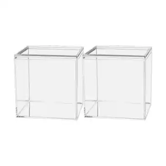 Walmart yotijay 2x Clear Acrylic Storage Box Container Snack Box Stackable 10cmx10cmx10cm offer