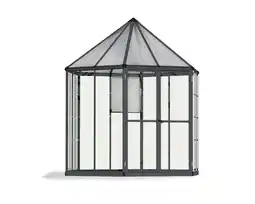 Walmart Palram - Canopia Oasis 7' x 8' Walk-In Hexagonal Greenhouse - Gray - with Louver Window offer