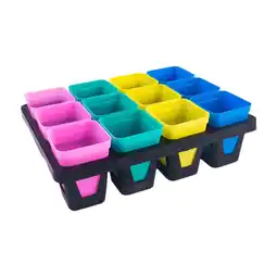 Walmart MAGIDEAL Nursery Pots Tray Indoor Outdoor Sturdy Lightweight Small Seedling Pot Stand 12 Cell offer