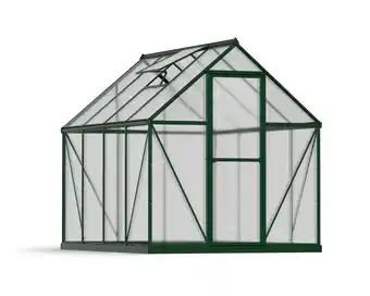 Walmart Palram - Canopia Mythos 6' x 8' Polycarbonate/Aluminum Walk-In Greenhouse Green - with Roof Vent offer