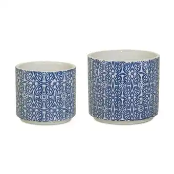 Walmart 3.32 oz Blue Ceramic Round Pot Planter - Set of 2 offer