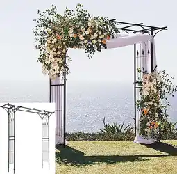 Walmart Gymax Outdoor Garden Arch Flowers Climbing Plants Trellis Metal Wedding Archway offer