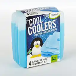 Walmart Cool Coolers 336FF Slim Reusable Blue Ice Packs, Set of 4 offer