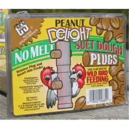 Walmart C & S Products Peanut Delight Suet Dough Plug Wild Bird Food, Roasted Peanuts, 12 oz. Plug offer