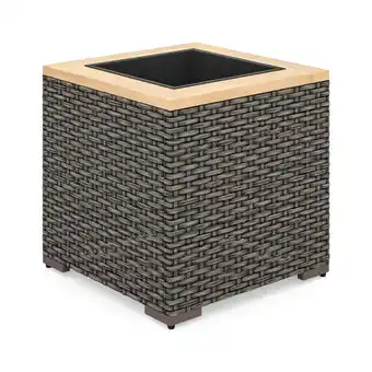 Walmart Homestyles Boca Raton Rattan Outdoor Planter in Brown offer