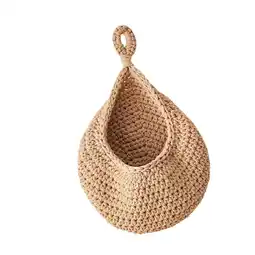 Walmart WeiLaiKeQi Droplet Wall Hanging Basket Handwoven Wall Planter for Fruits Bathroom Onion 25cmx31cm offer