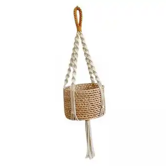 Walmart Vsenkes 4xPlant Macrame Hanger Indoor Hanging Planter Basket for Porch Window Kitchen offer