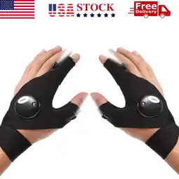 Walmart 1 Pair LED Flashlight Gloves for Outdoor Fishing Camping Hiking Gloves Men Women offer