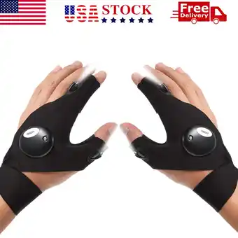 Walmart 1 Pair LED Flashlight Gloves for Outdoor Fishing Camping Hiking Gloves Men Women offer