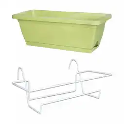 Walmart yotijay Balcony Hanging Planter with Bracket Rectangular for Outdoor Multipurpose Easily White Rack offer