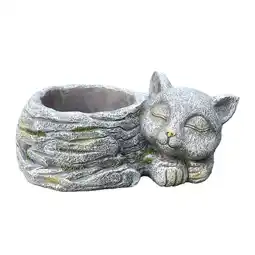 Walmart oshhnii Balcony Flower Pot Sleeping Cat Planter Desk Artwork Outdoor Ornament for Bonsai Left offer