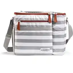 Walmart Fit & Fresh Dual Compartment Soft Insulated Thermocooler with Adjustable Shoulder Strap, Grey Stripe offer