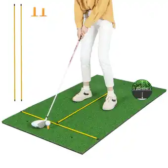 Walmart Costway 5 x 3 FT Golf Hitting Mat Artificial Indoor Outdoor Turf Golf Training Mat 32 mm offer