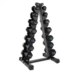 Walmart HolaHatha 146 lb Neoprene Dumbbell Full Body Weight Set with Storage Rack offer