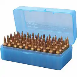 Walmart MTM CASE-GARD R-50 50RD RIFLE AMMO BOX 3.08 MAX OAL POLY BLUE offer