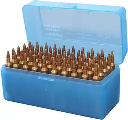 Walmart MTM CASE-GARD R-50 50RD RIFLE AMMO BOX LG 3.85 MAX OAL POLY BLUE offer