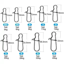 Walmart 100PCS Fishing Snaps Fastlock Clips Lures Barrel Swivels 00#-6# Stainless Steel offer