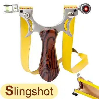 Walmart Runzkzy Alloy Fast Compression Flat Leather Slingshot Outdoor Laser Shooting No Strap Slingshot offer