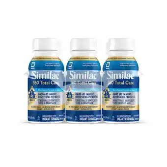 Walmart Similac 360 Total Care Ready-to-Feed Baby Formula, 8-fl-oz Bottle, Pack of 6 offer