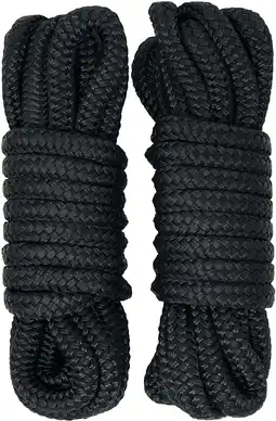 Walmart Rainier Supply Co - 2 Pack 15' x 3/8 Double Braided Nylon Dock Lines - Black offer