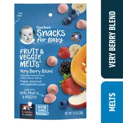 Walmart Gerber Fruit & Veggie Melts Very Berry Blend Stage 3 Toddler Snack, 1 oz Bag offer