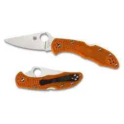 Walmart Spyderco Delica 4 Lightweight Orange FRN Flat Ground PlainEdge Folding Knife offer