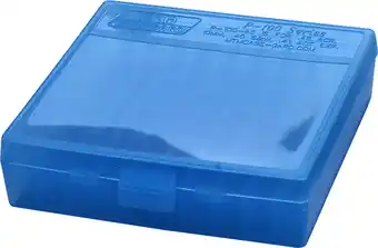 Walmart MTM P-100 Flip-Top Pistol Ammo Box, Poly Blue, 100 rounds, 1.22 OAL offer