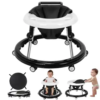 Walmart HARPPA Foldable Baby Walker for Babies 6-24 Months, Anti-Rollover, Seat and Height Adjustable, Black offer