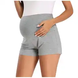 Walmart SHTXOZHI Women's Maternity Shorts Over The Belly Pregnancy Comfy Shorts Solid Color Pajama Shorts offer